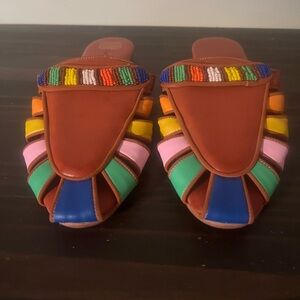 Brand new leather slides